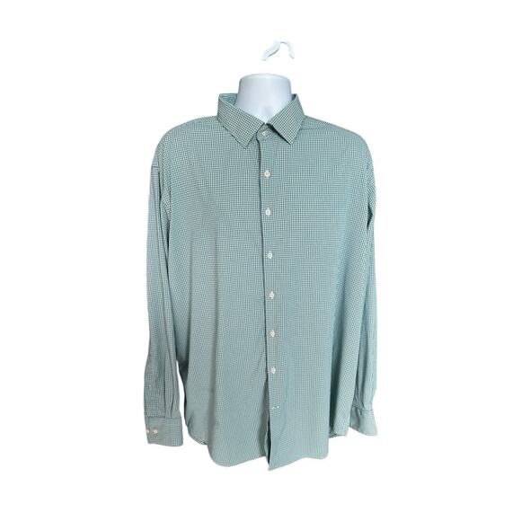 Peter Millar Men's Big & Tall Crown Sport Green Blue White Plaid Button Down XXL - Picture 1 of 5